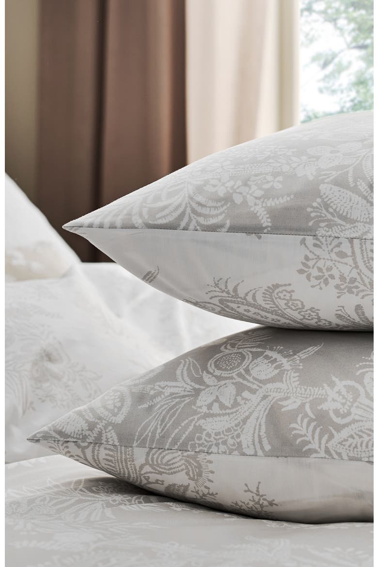 Beatrice Luxury Cotton Percale Jacquard Pillowcase Pair, Alternate, color, Beige