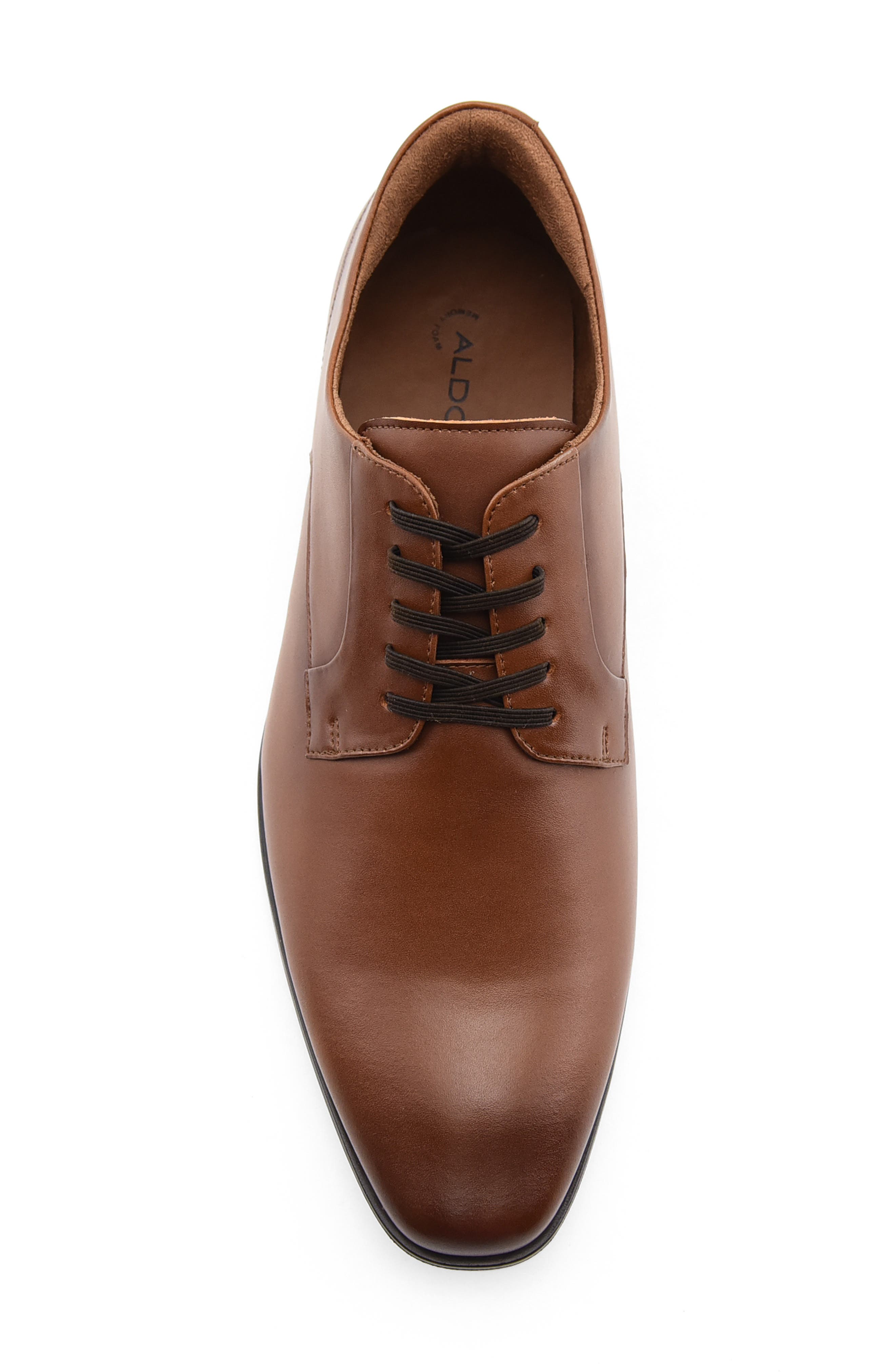 Marchello Faux Leather Plain Toe Derby, Alternate, color, TAN 2 SYNTHETIC SMOOTH