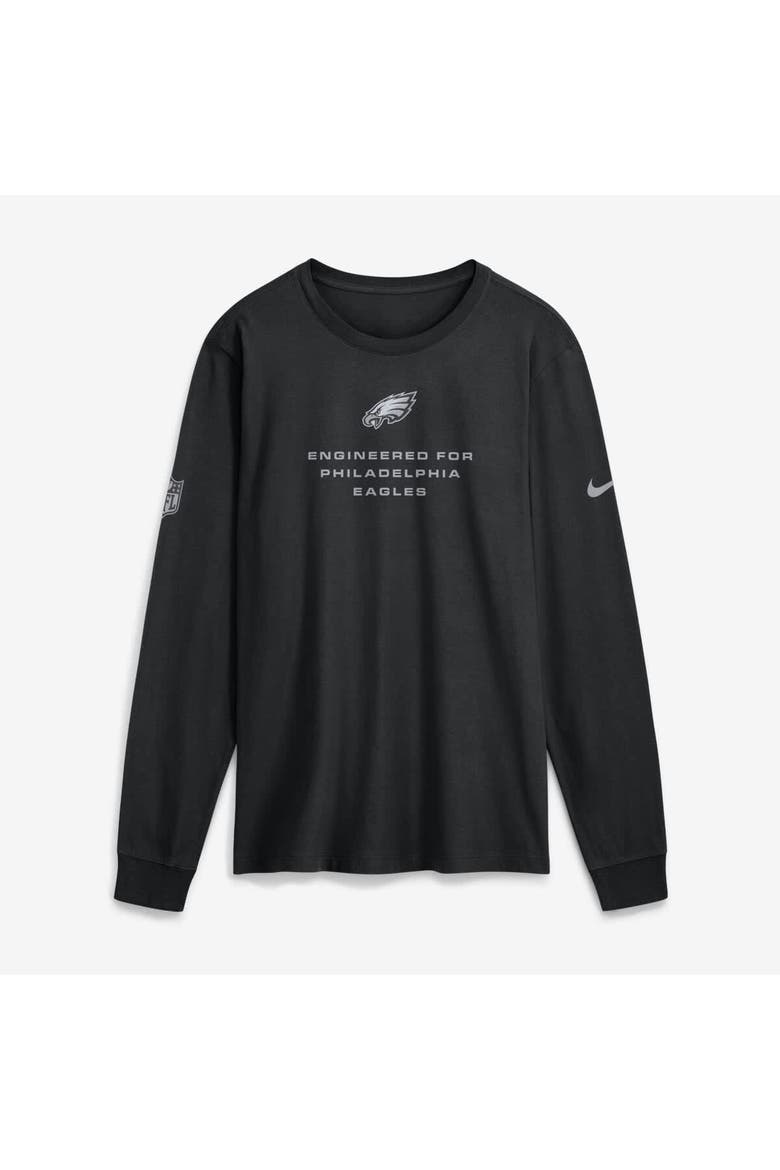 Men's Nike Black Philadelphia Eagles Sideline Bold Arch Star Dri-FIT Long Sleeve T-Shirt, Main, color, Black