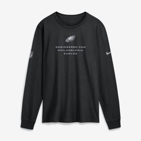 Men's Nike Black Philadelphia Eagles Sideline Bold Arch Star Dri-FIT Long Sleeve T-Shirt
