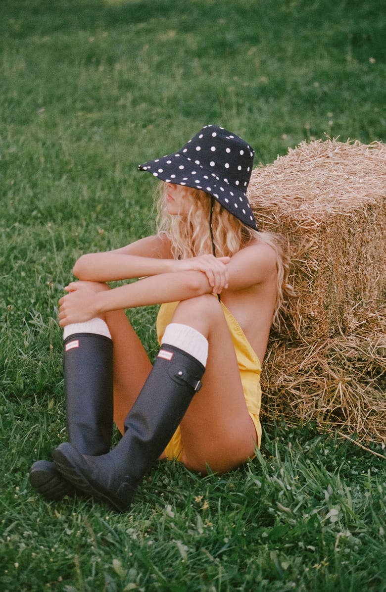 Lack of Color Holiday Cotton Canvas Bucket Hat, Alternate, color, Black