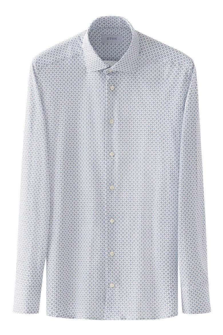 Slim Fit Medallion 4Flex Fit Stretch Jersey Dress Shirt, Alternate, color, MEDIUM BLUE