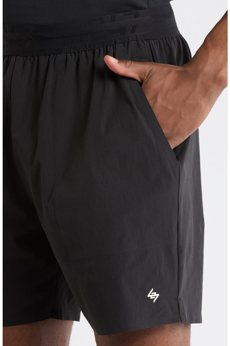 Fused Stretch Shorts, Alternate, color, BLACK