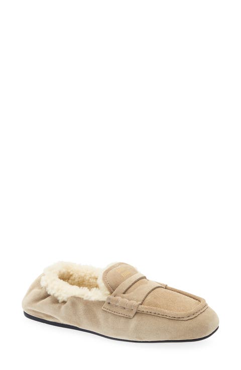 Ruches Genuine Shearling Lined Loafer