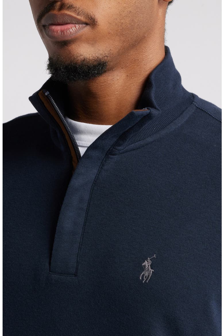 Cotton Blend Quarter Zip Pullover, Alternate, color, AVIATOR NAVY