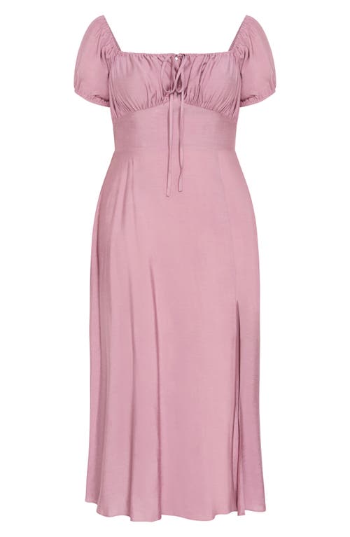 City Chic Abbigail Puff Sleeve Maxi Dress In Pink