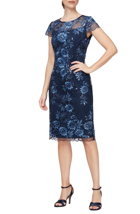 Embroidered Sheath Dress (Regular & Petite)