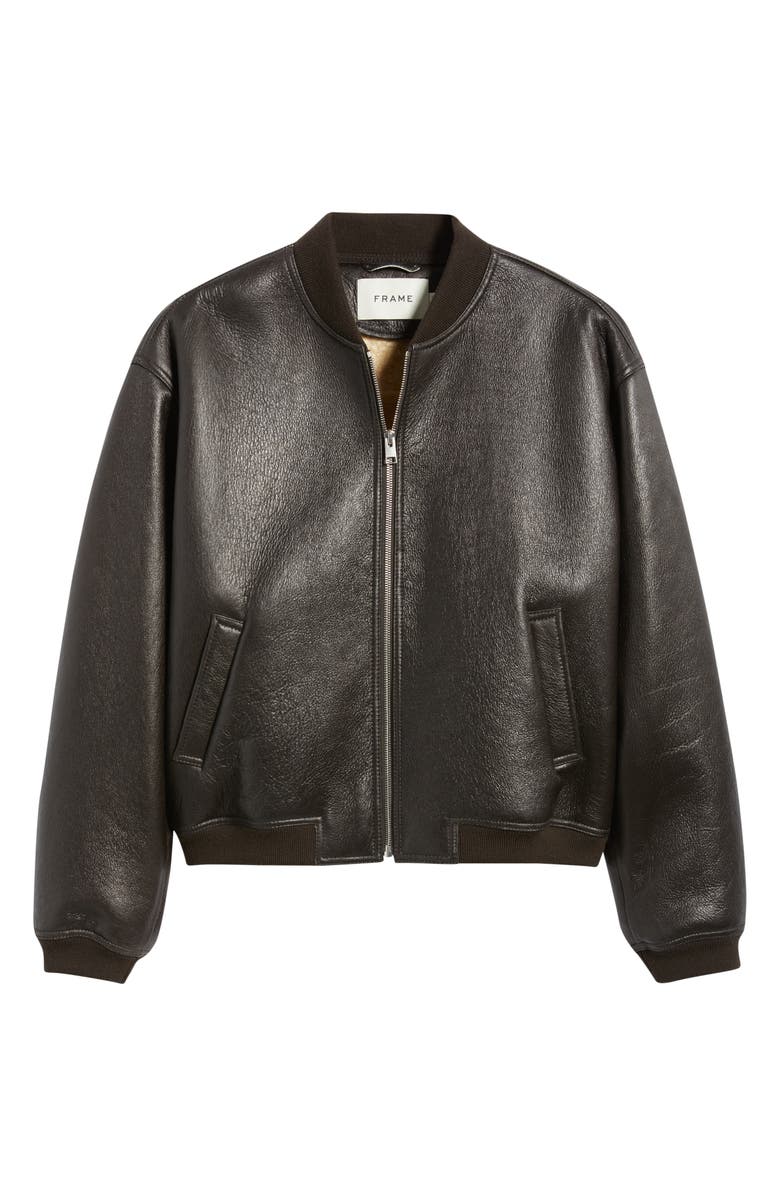 FRAME Genuine Shearling Lined Bomber Jacket, Alternate, color,