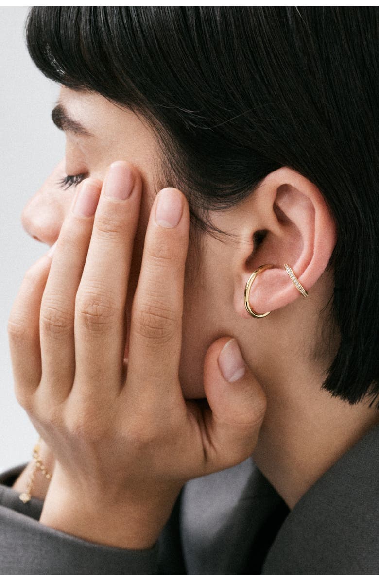 Otiumberg 14kt Gold Vermeil Pave Sonder Cuff, Alternate, color, Yellow Toned Gold