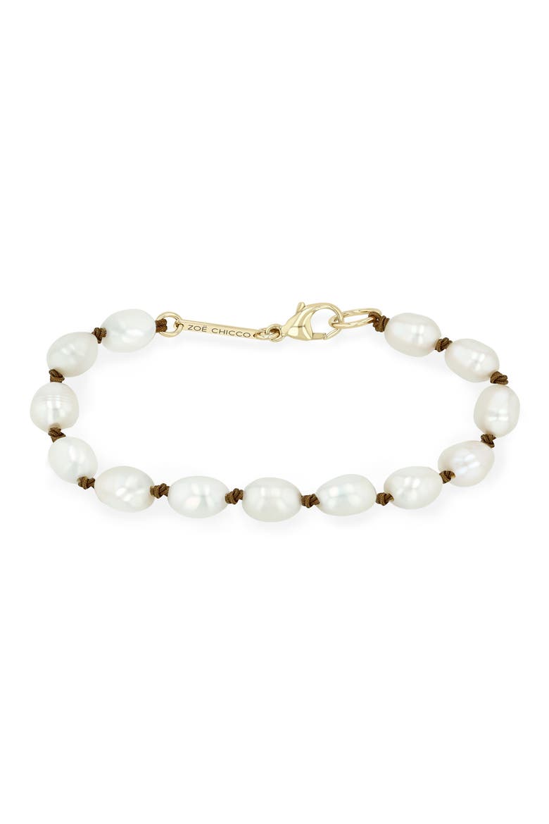 14k Gold Baroque Pearl Cord Bracelet, Main, color, 14K YELLOW GOLD