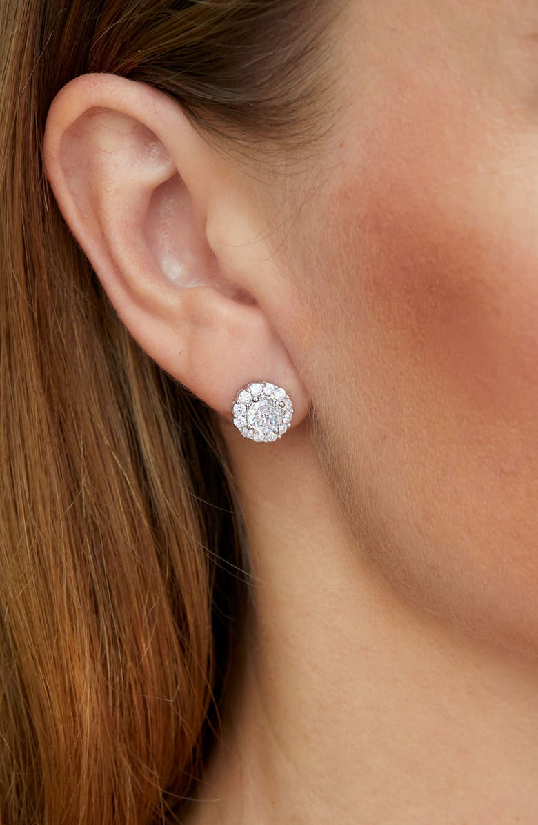 SAVVY CIE JEWELS Halo Stud Earrings, Alternate, color, 
