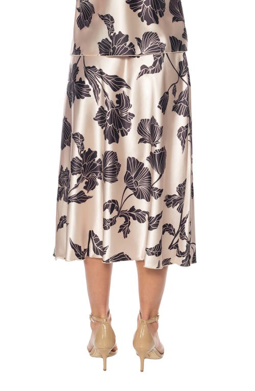 Tash And Sophie Floral Print Satin Maxi Skirt