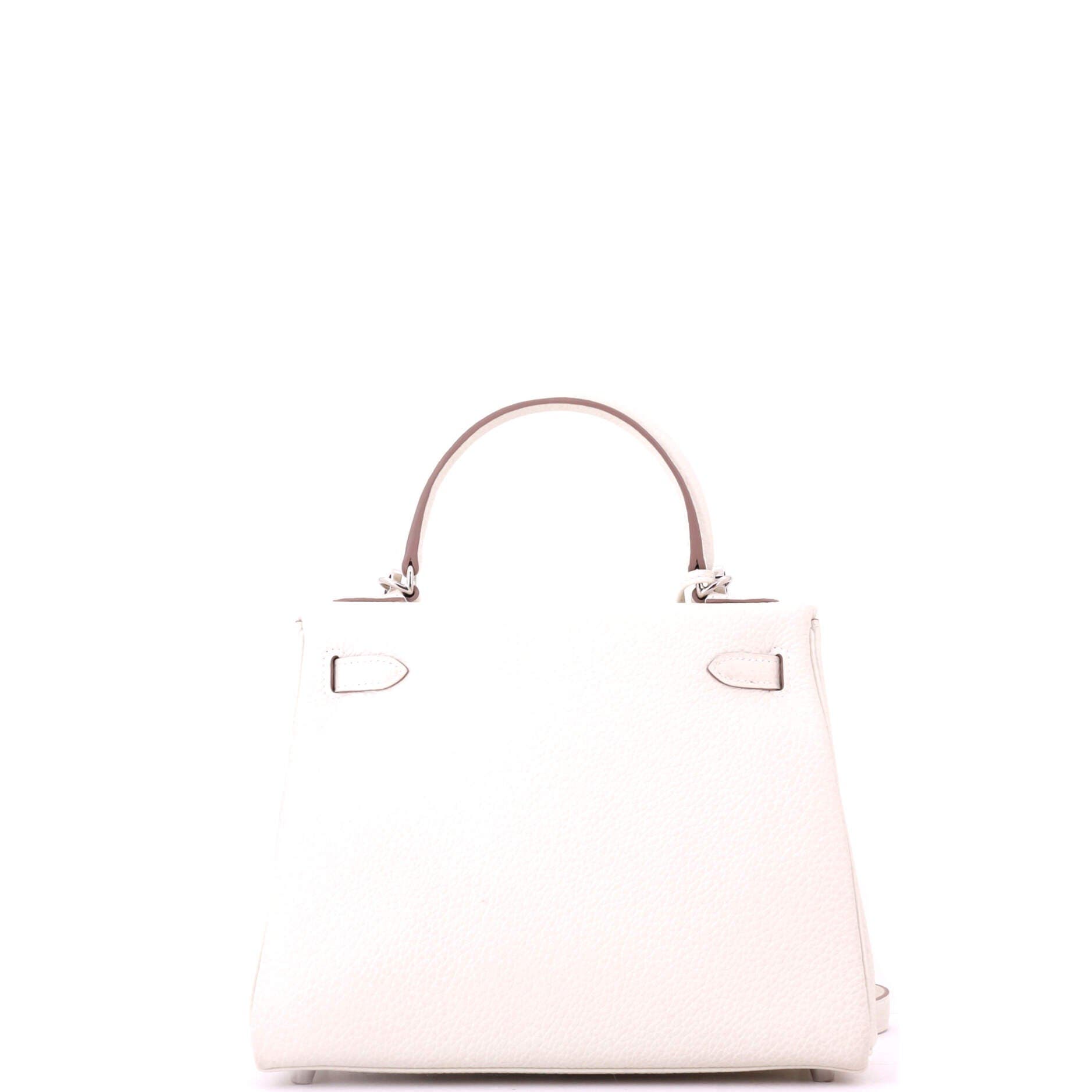 Pre-Owned Hermes Kelly Handbag Light Togo with Palladium Hardware 25, Alternate, color, Mushroom