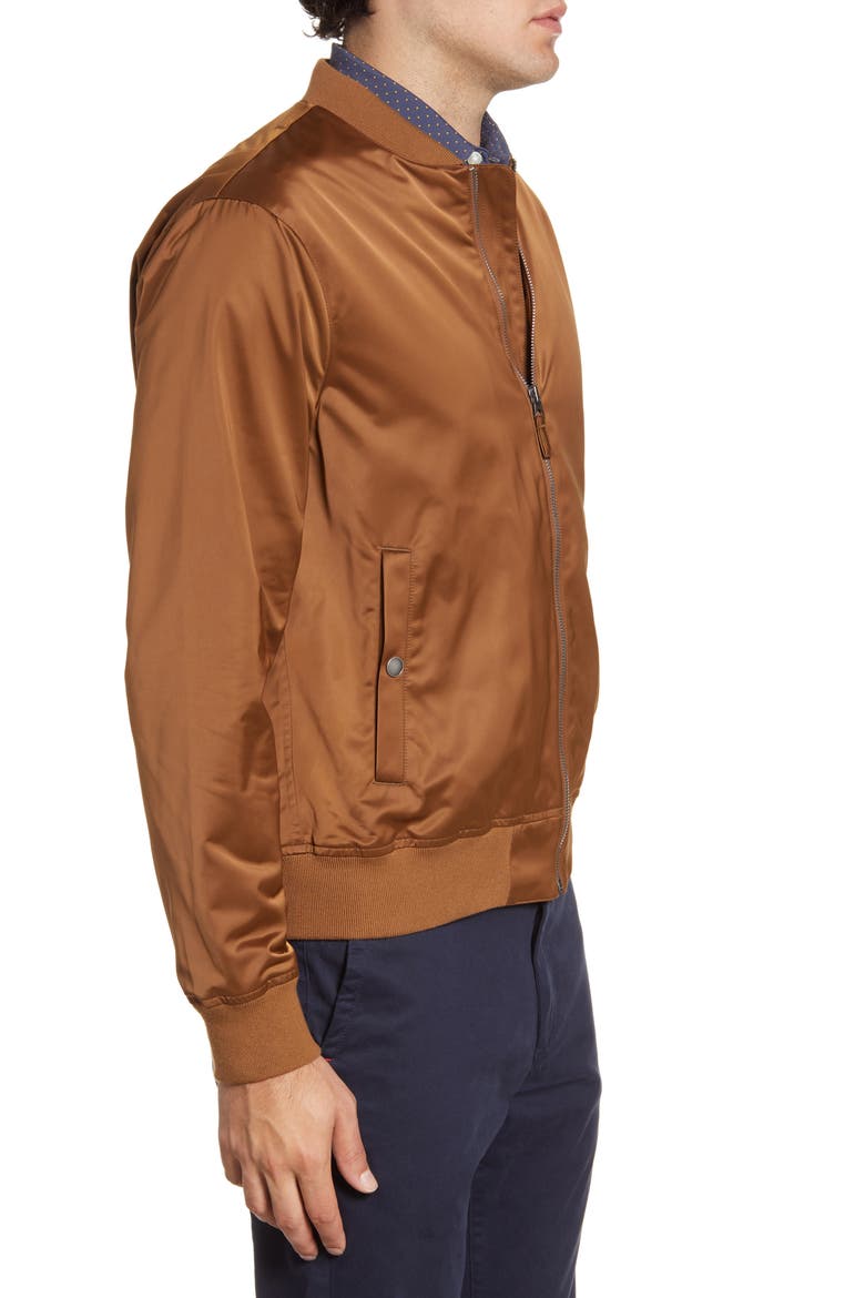 Slim Fit Moto Bomber Jacket, Alternate, color, LIONS MANE