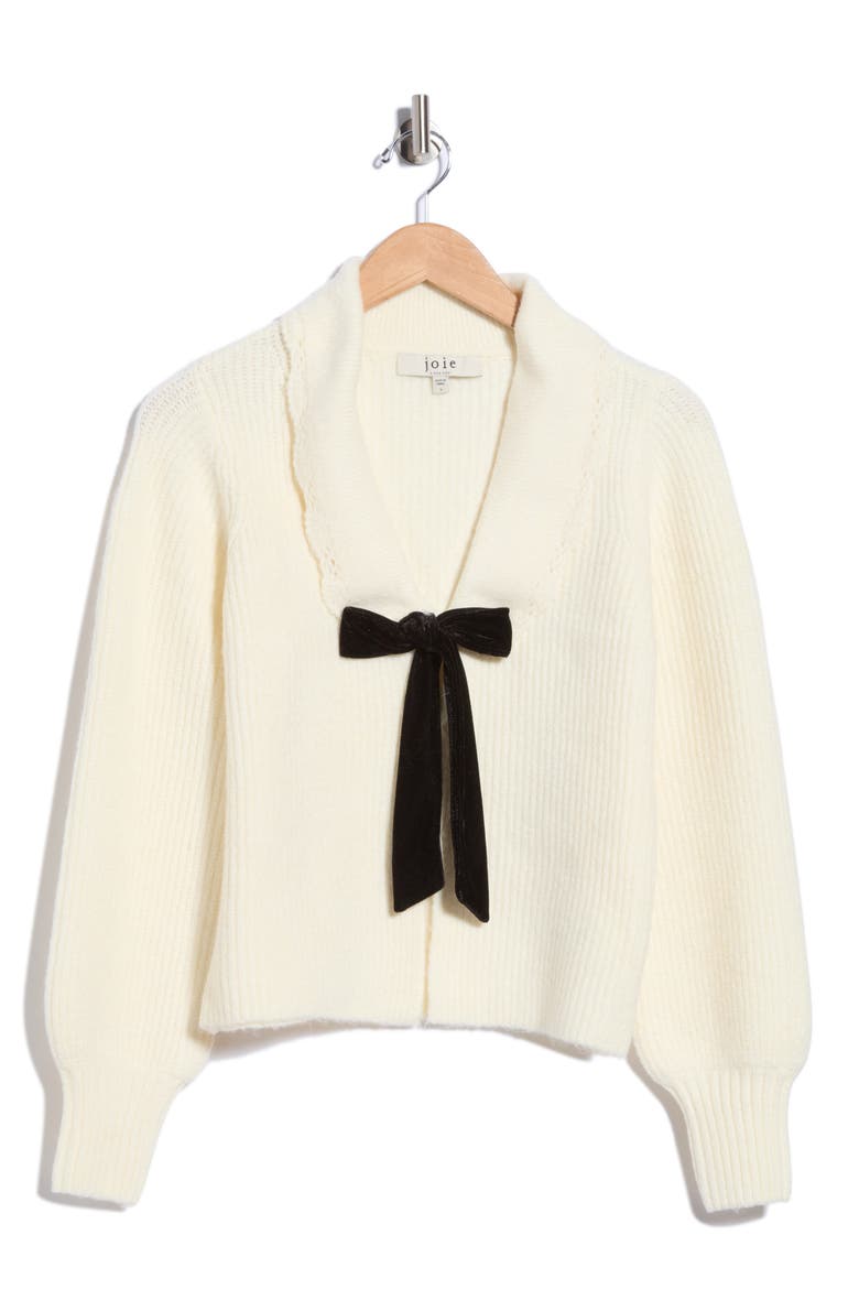 Bow Shawl Collar Cardigan, Main, color, IVORY