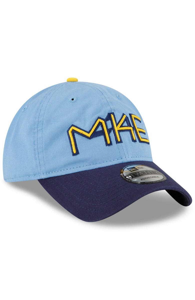 New Era Men's New Era Powder Blue Milwaukee Brewers 2022 City Connect 9TWENTY Adjustable Hat, Alternate, color, Light Blue