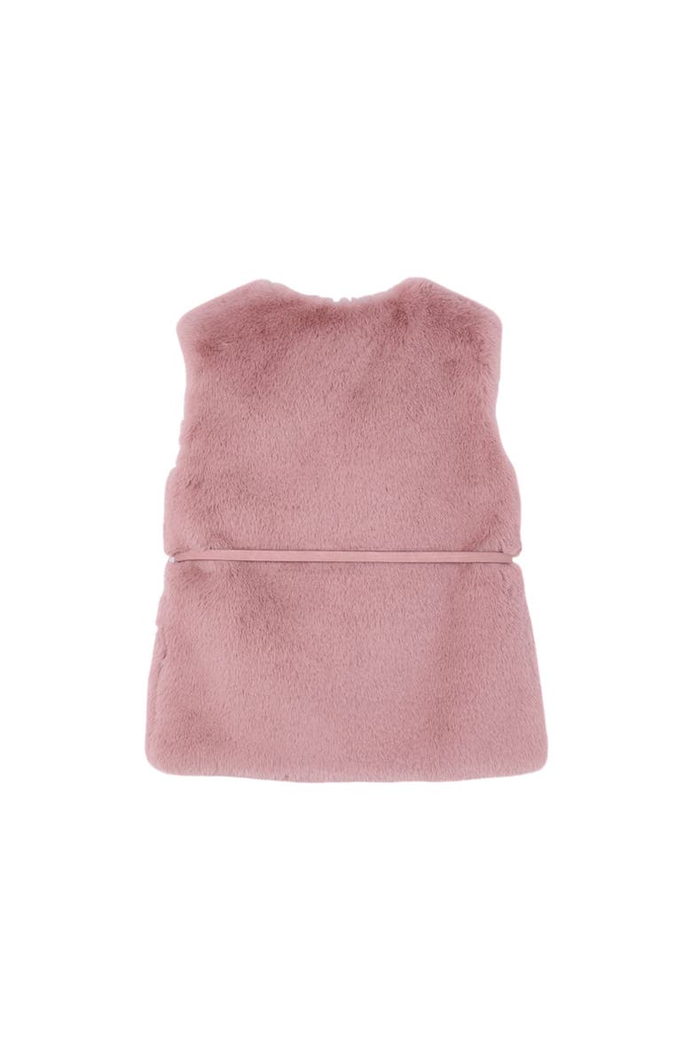 Mayoral Belted Faux Fur Vest, Alternate, color, Pink
