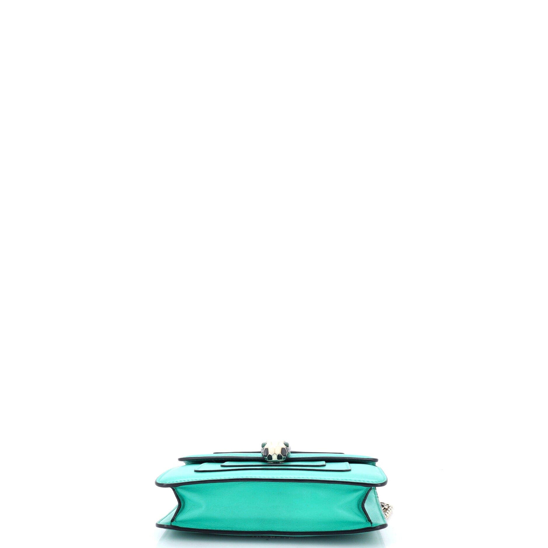 Serpenti Forever Square Shoulder Bag Leather Small, Alternate, color, Blue