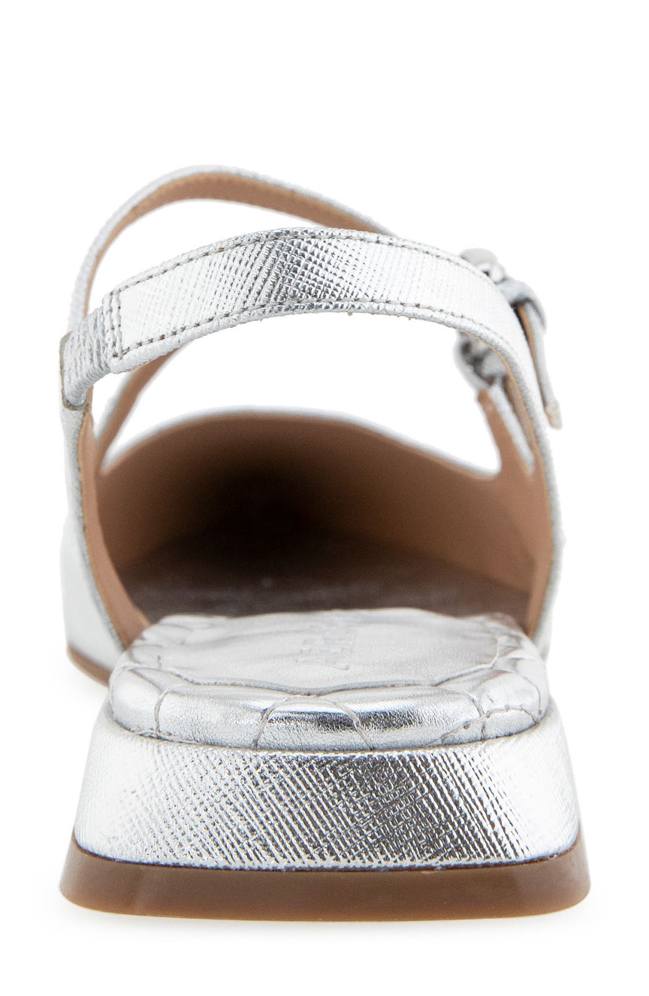 Aerosoles Napoli Pointed Toe Slingback Flat, Alternate, color, S03 Silver Met Tx P