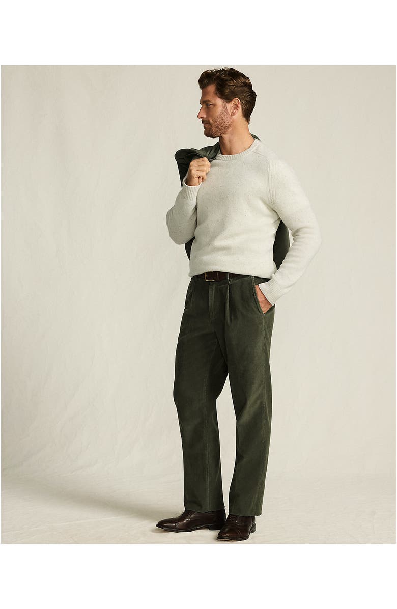 Lands' End Corduroy Comfort Waist Classic Fit Pleated Front Pant, Alternate, color, Forest Moss