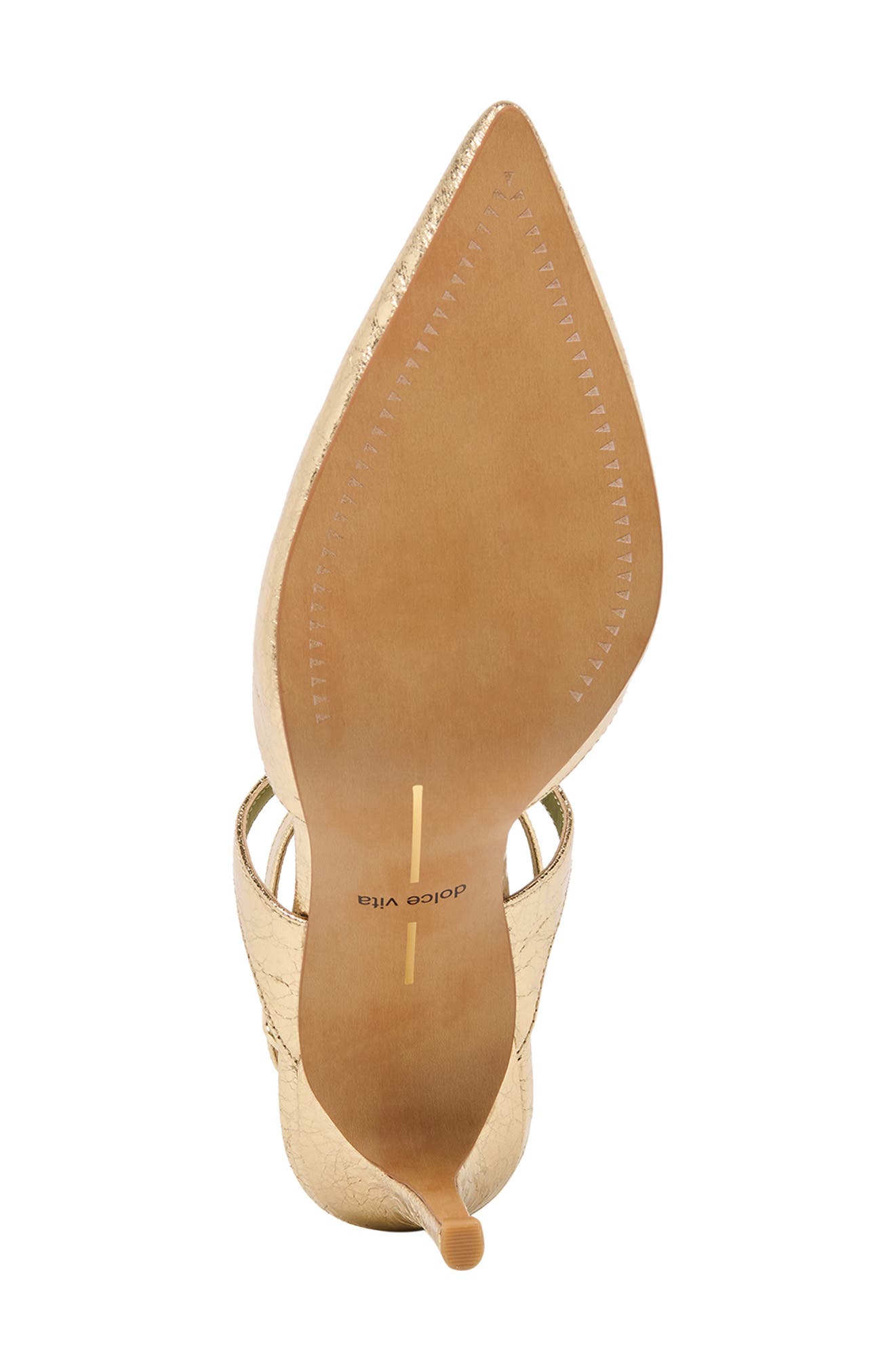 Dolce Vita Eliora Pointed Toe Ankle Strap Pump, Alternate, color, Gold Stella
