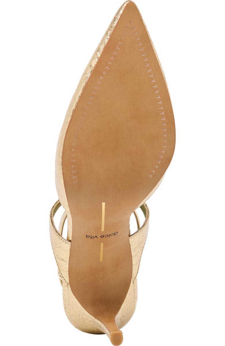 Dolce Vita Eliora Pointed Toe Ankle Strap Pump, Alternate, color, Gold Stella