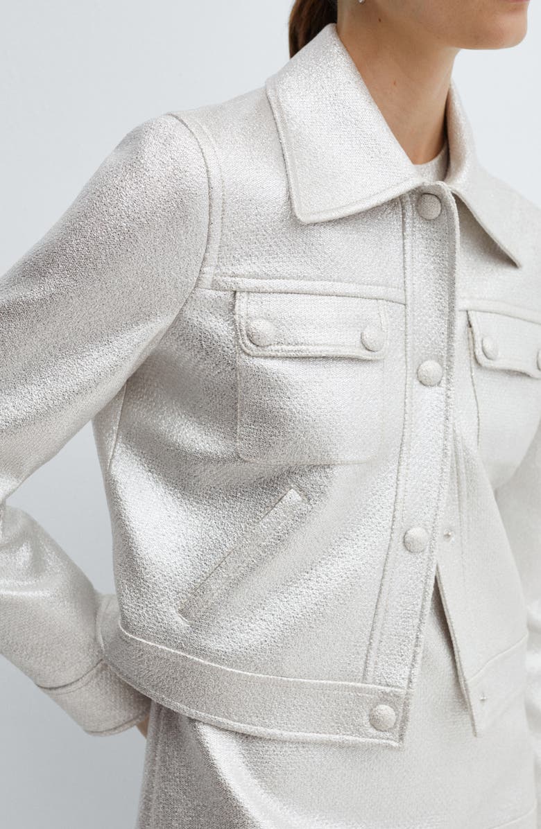 MANGO Metallic Pocket Jacket, Alternate, color, 