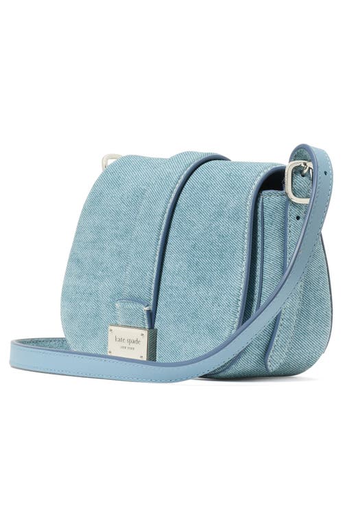 Kate Spade New York Mini Nouveau Denim Suede Saddle Crossbody Bag