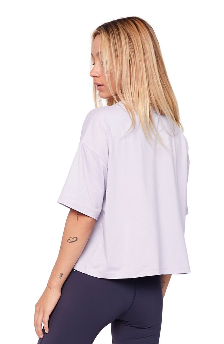 Rebody Active Cozy Boxy Tee Short Sleeve Top, Alternate, color, Purple Lace