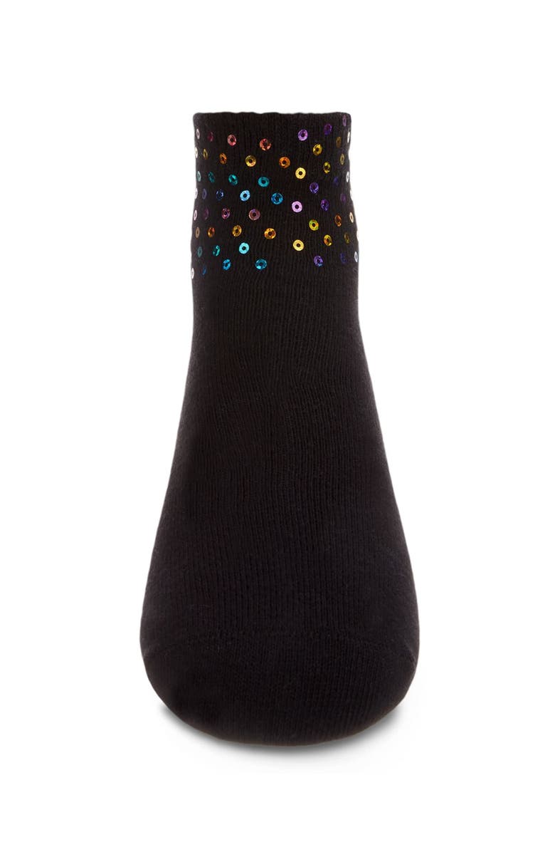 MeMoi Multicolor Sequin Anklet Sock, Alternate, color, Black