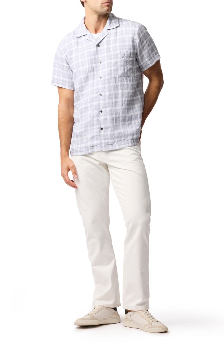 Rodd & Gunn McLaren Park Check Short Sleeve Linen Button-Up Shirt, Alternate, color, Dusk
