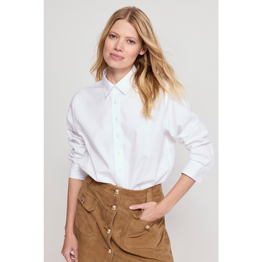 The Shirt By Rochelle Behrens The Jet Set Boyfriend Shirt In White