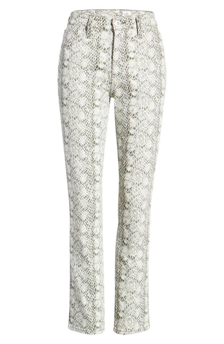 AG Mari High Waist Slim Straight Leg Jeans, Alternate, color, Silk Python Idu