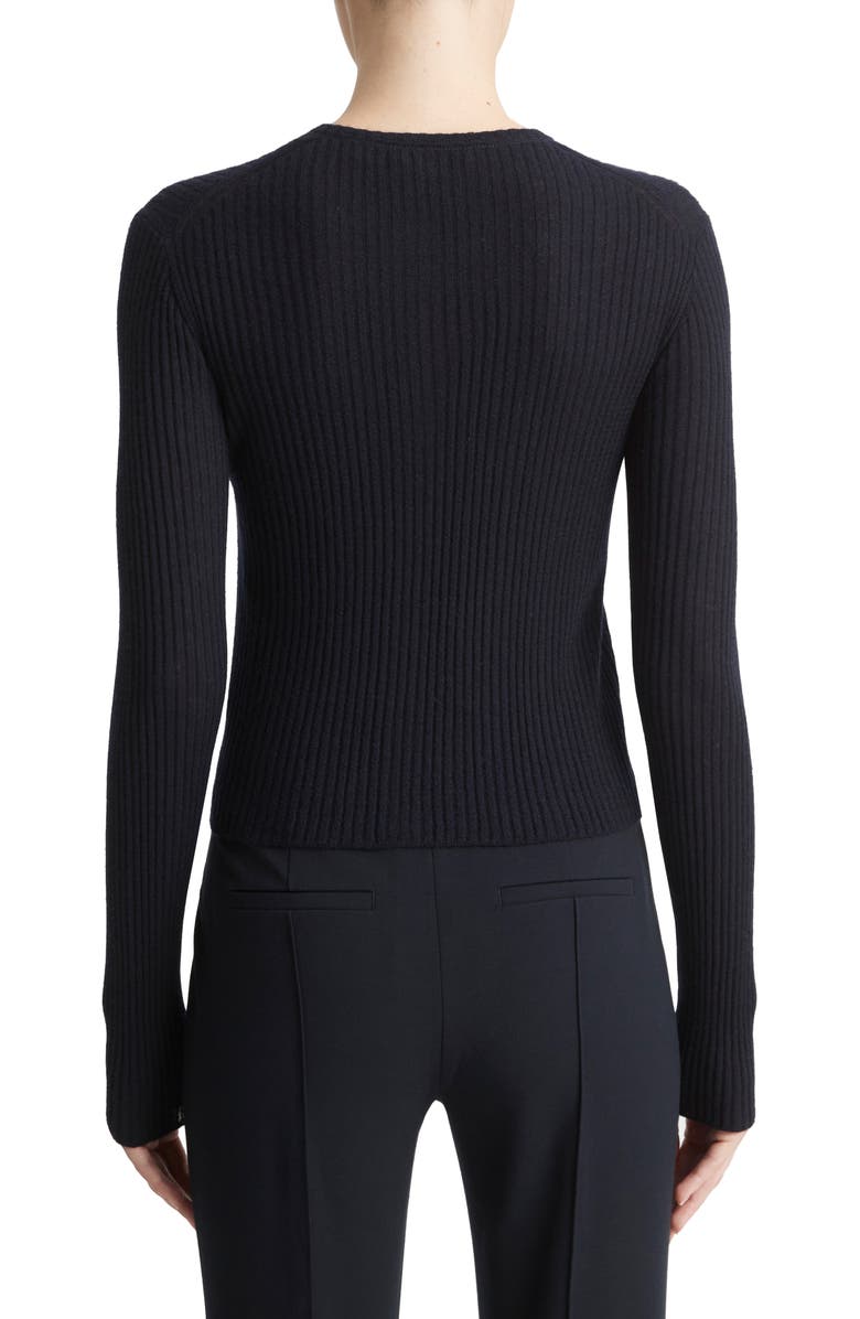 Vince Cashmere & Silk Rib Cardigan, Alternate, color, Coastal