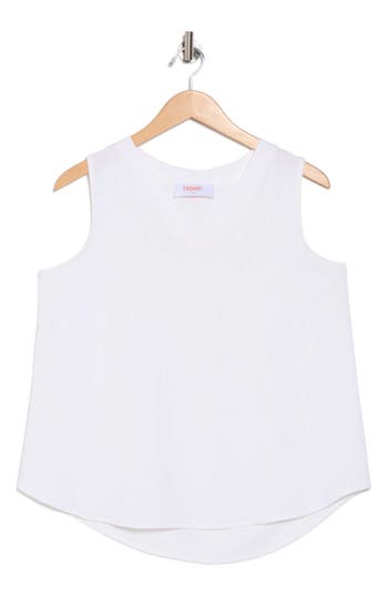 Renee C Linen V-neck Sleeveless Tank Top
