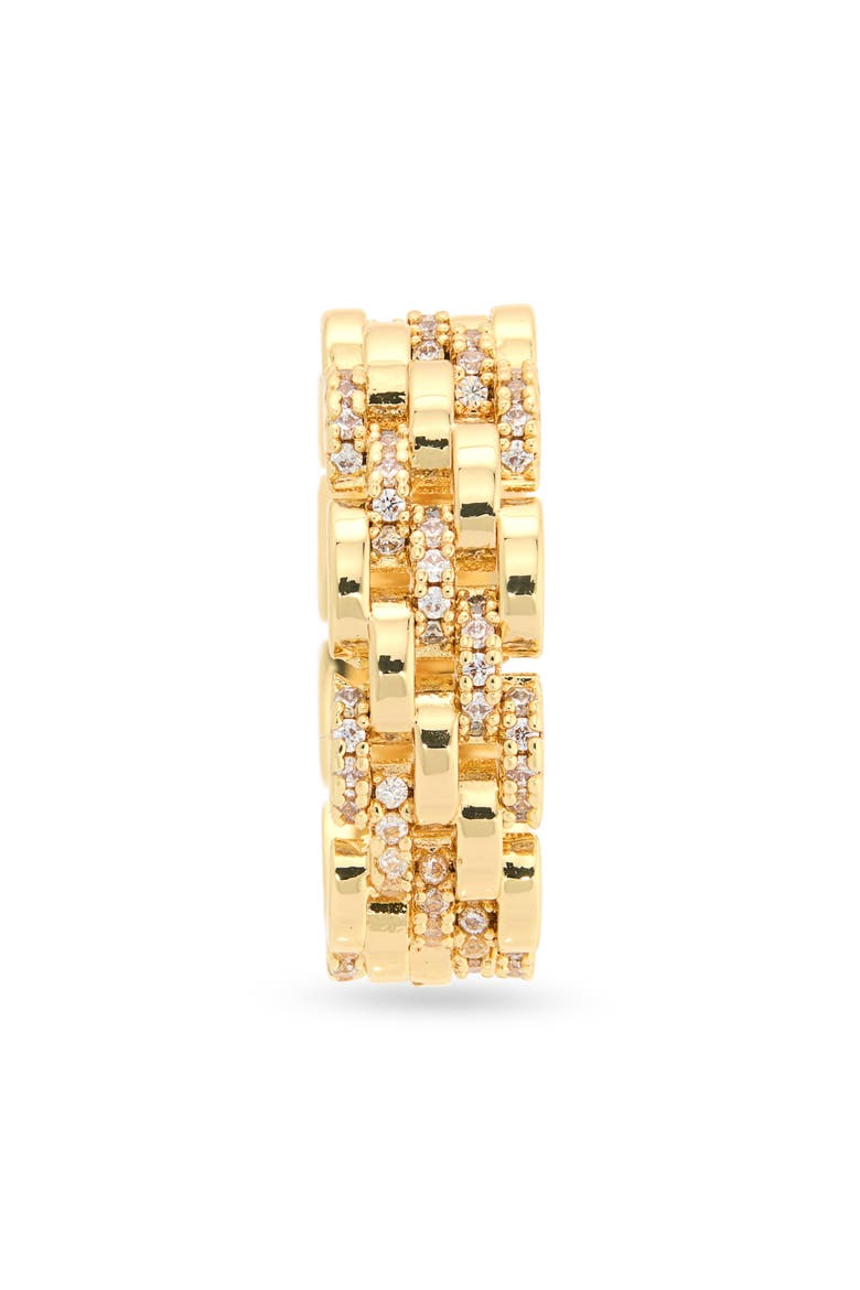 Jazlyn Cubic Zirconia Watchband Chain Ring, Alternate, color, GOLD
