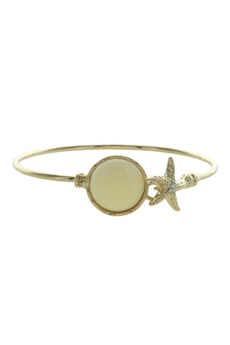 Starfish & Stone Bangle Bracelet, Main, color, GOLD/WHITE