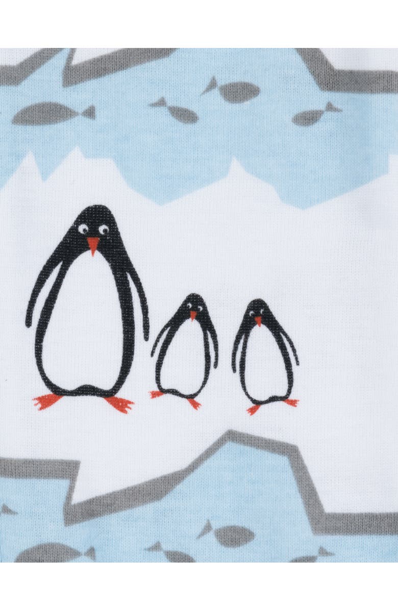 Leveret Kids Footed Printed Cotton Matching Family Holiday Pajamas, Argyles & Holiday Prints, Alternate, color, Penguin