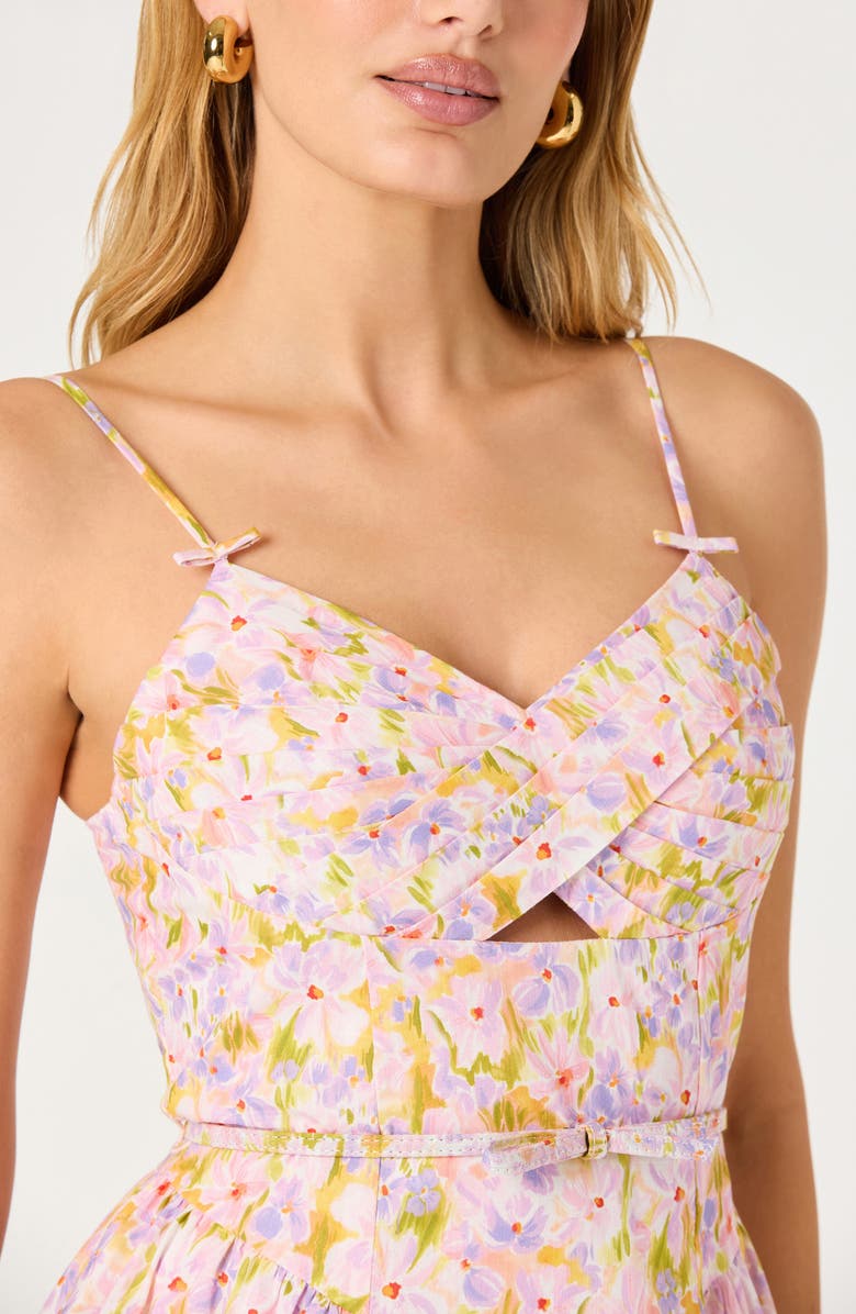 ASTR the Label Isha Floral Cutout Minidress, Alternate, color, Pink Lilac Floral