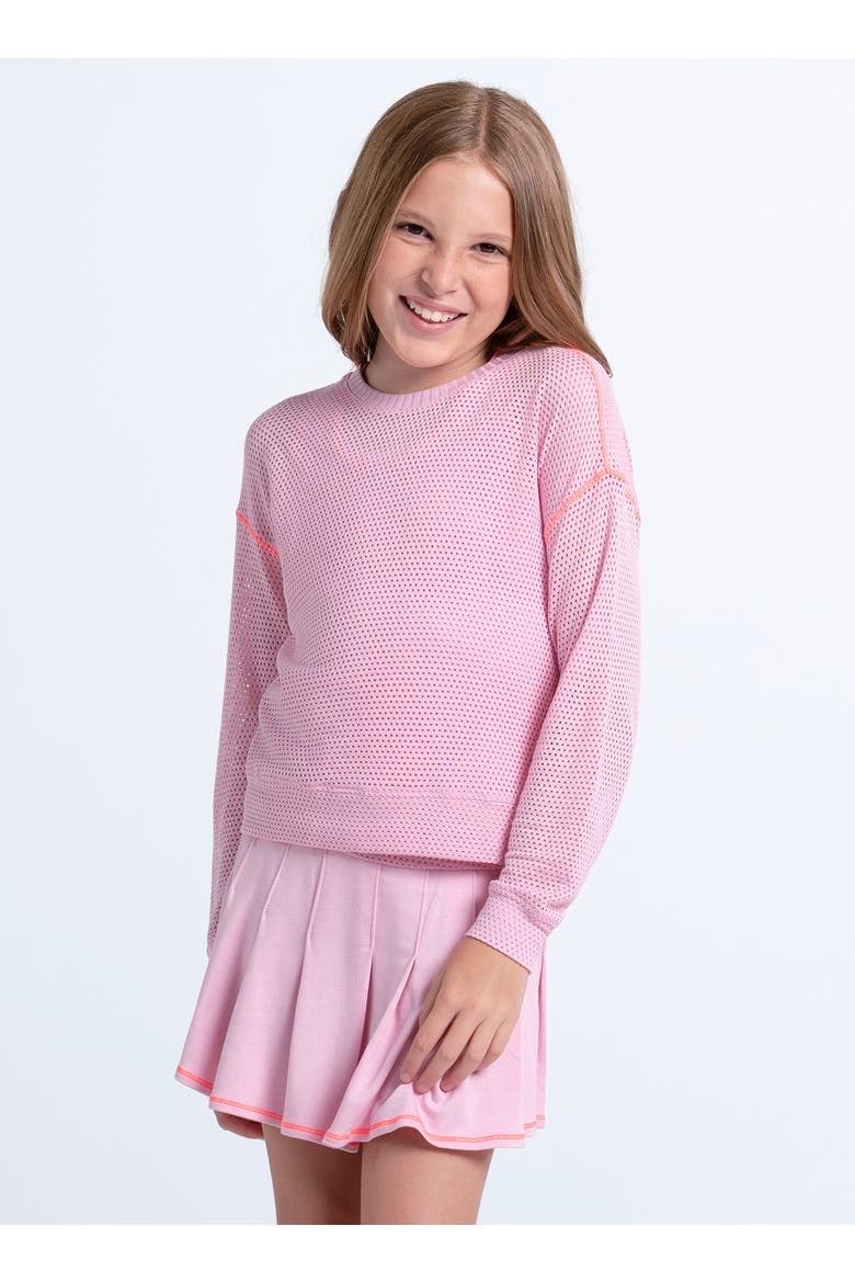 Girls' Chill Day Pink Long Sleeve Top, Alternate, color, Paris Pink