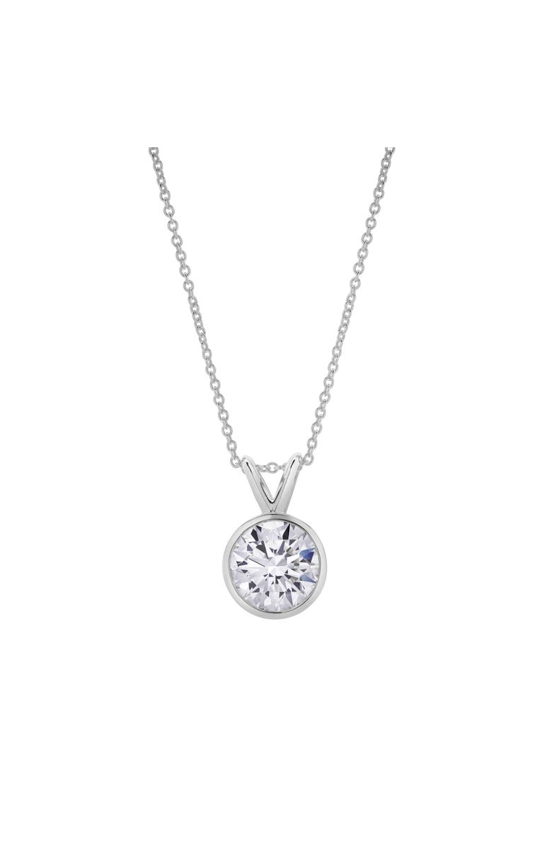 LuvMyJewelry Astral 14K Gold Round Lab Grown Diamond Pendant - 1 Ct, Main, color, 14K White Gold