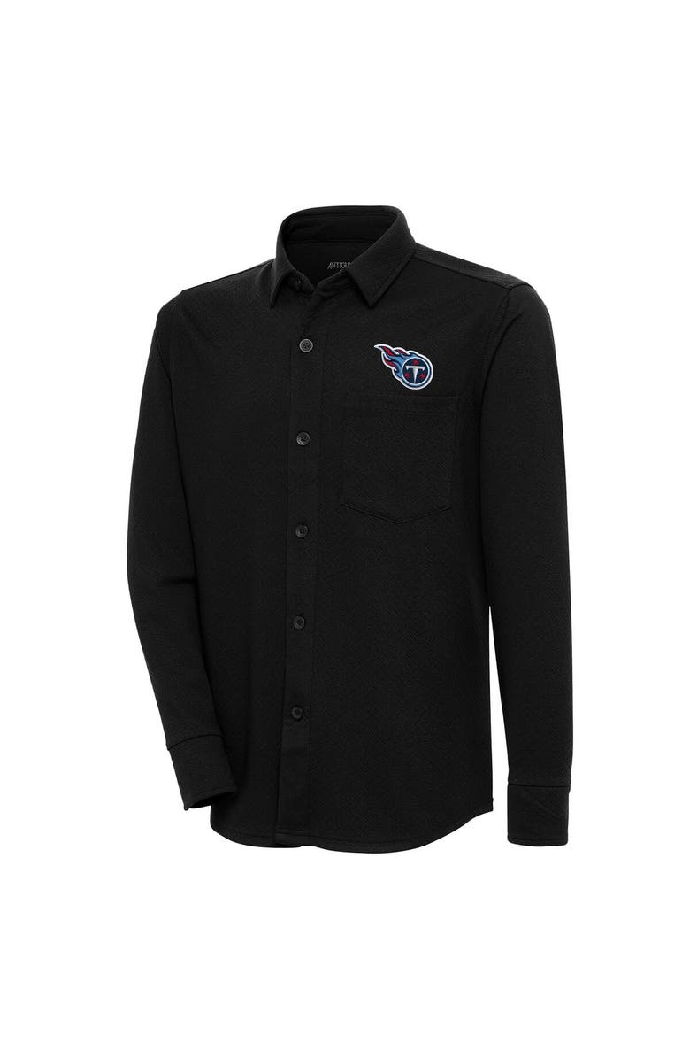 ANTIGUA Men's Antigua  Black Tennessee Titans Streamer Button-Up Shacket, Main, color, 