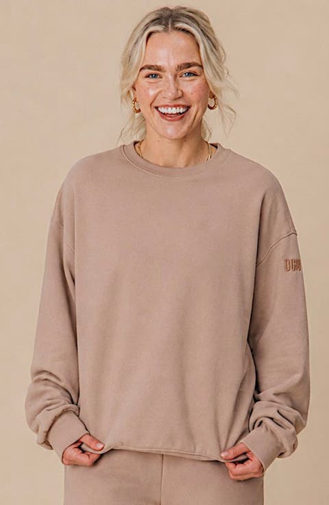 Women's Organic Cotton Teddy Oversized Crewneck