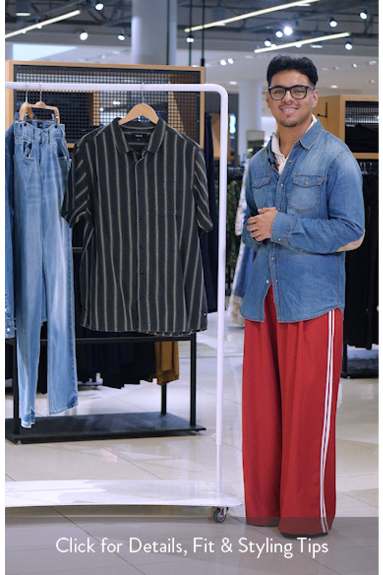 Crosswinds Short Sleeve Cotton Blend Dobby Button-Up Shirt video