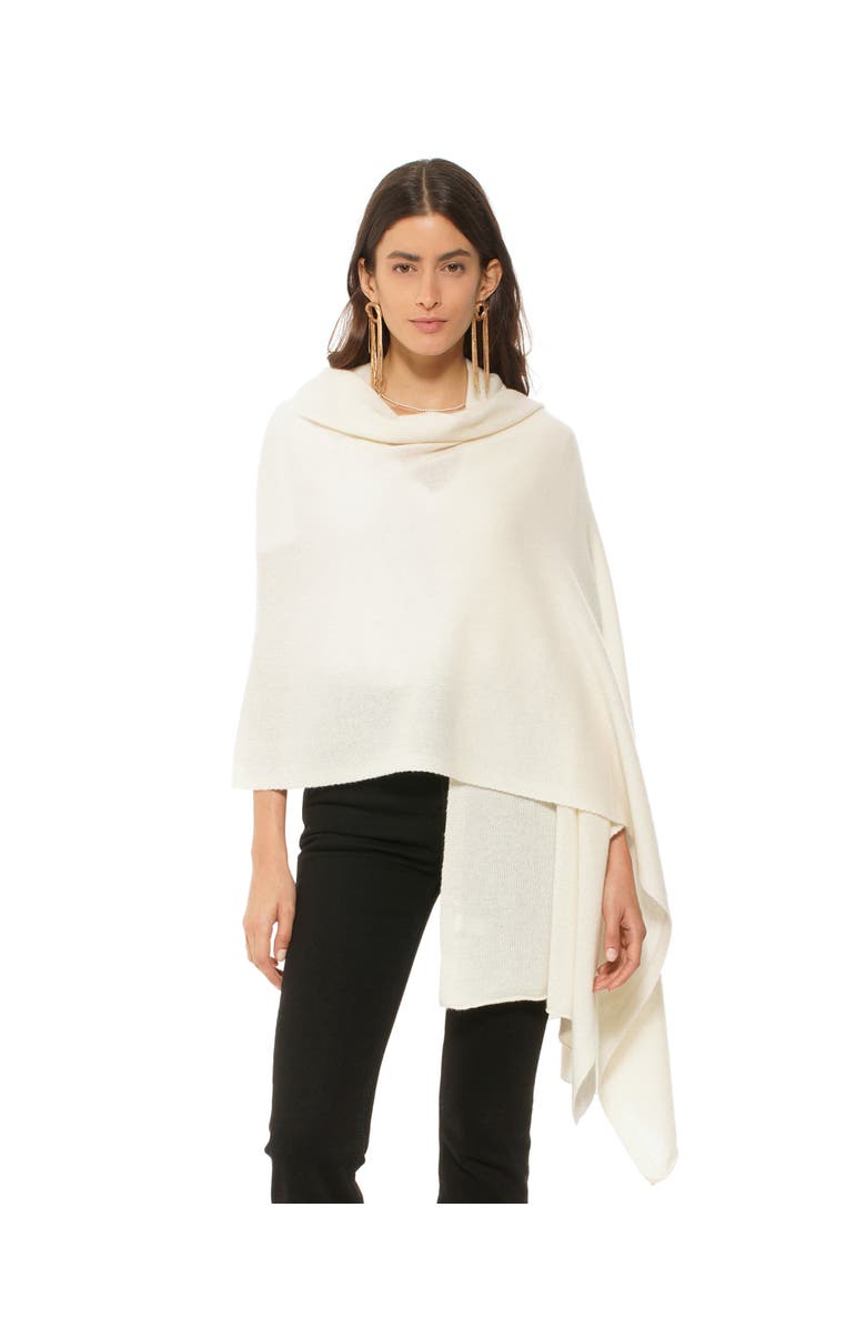Monticelli Cashmere Pure Cashmere Feather-Light Maxi Wrap Stole, Alternate, color, Milk White