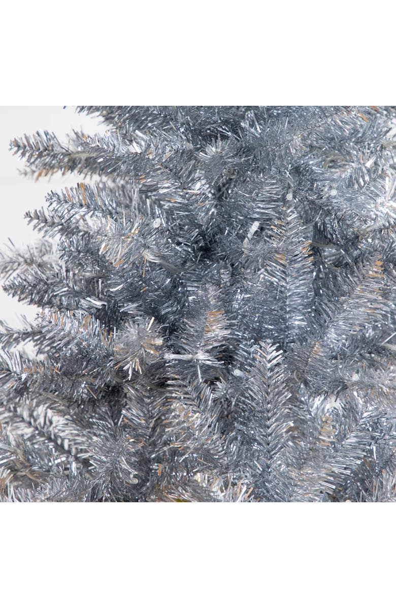 NEARLY NATURAL 4-ft Artificial Silver Christmas Tree with 130 Cool White LED Lights, Alternate, color, Silver