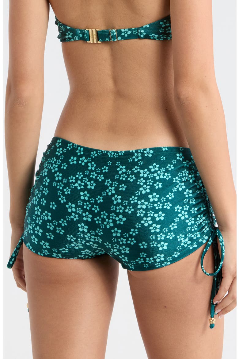 Cinched Tie Cheeky Swim Shorts, Alternate, color, MOONKISS
