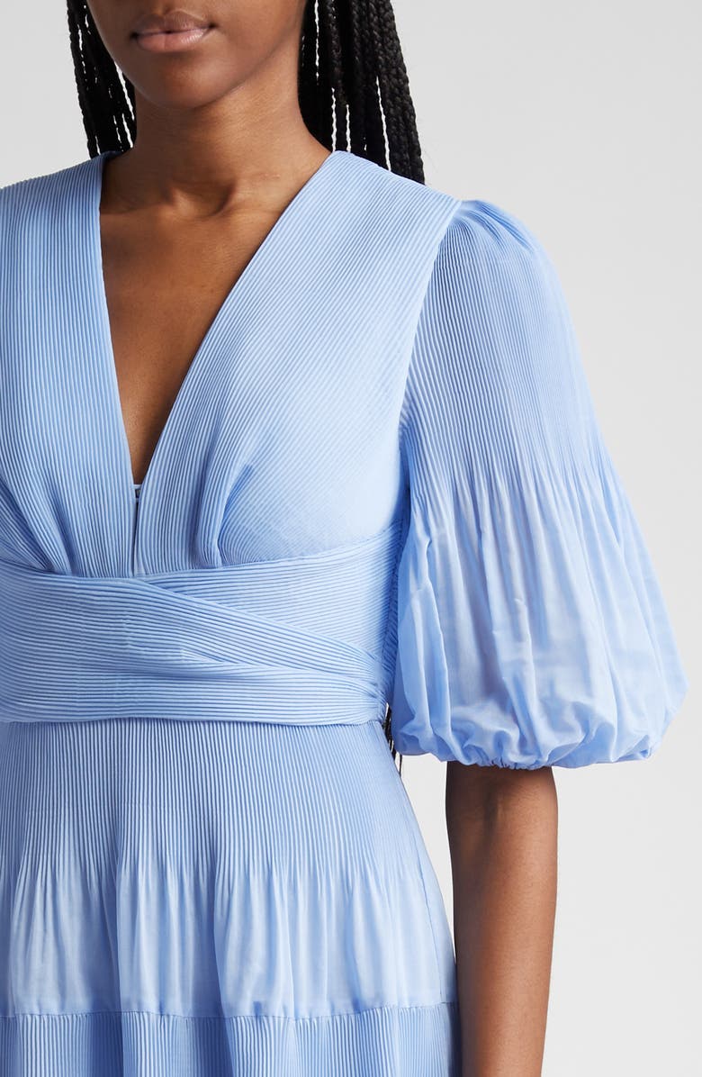 Zimmermann Pleated Tiered Midi Dress, Alternate, color,