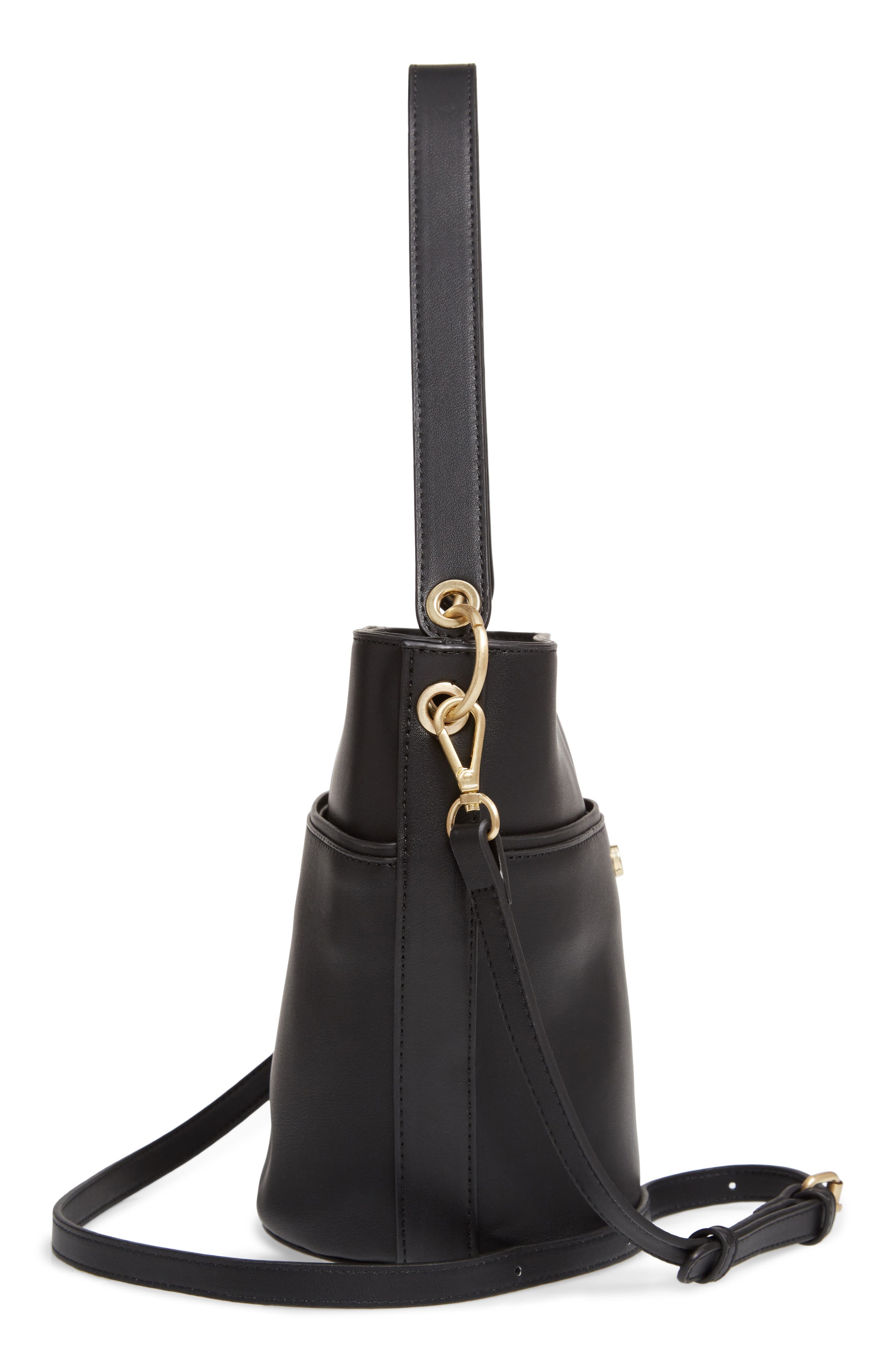 Sole Society Faux Leather Bucket Bag, Alternate, color, 