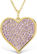 Sterling Forever Amethyst & Cubic Zirconia Heart Pendant Necklace